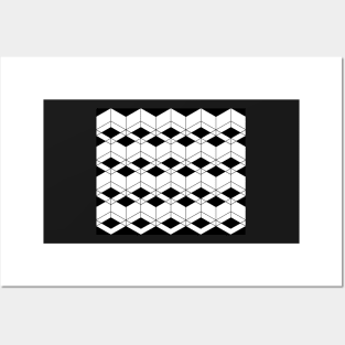 Abstract geometric pattern - black and white. Posters and Art